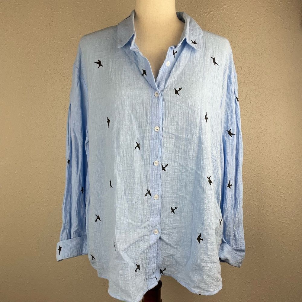 Blue Button Down Shirt Size XL EUC